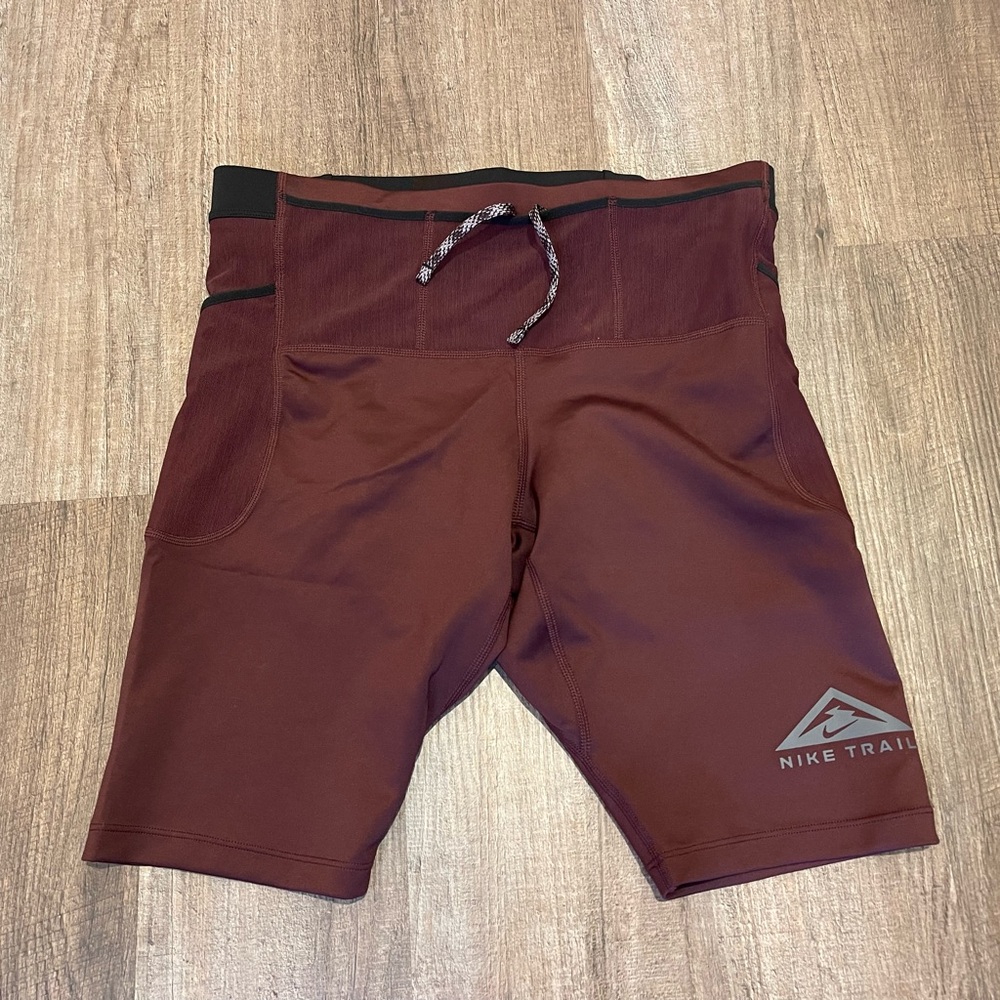 Nike Trail Men's Athletic Shorts - Maroon and Black